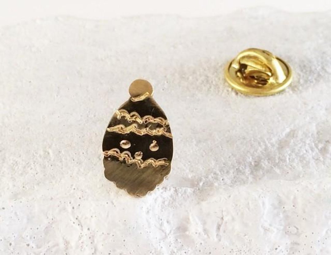 St. Claus Brass Pin Badge - 胸针 - 其他金属 