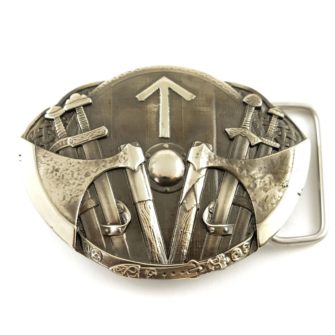 Tiwaz  soild german silver belt buckle, Celtic Tyr rune nickel silver belt - 皮带/腰带 - 其他材质 银色