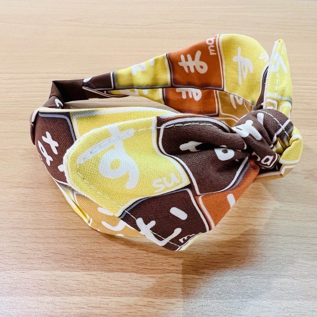 MOYA 宽版手工发箍 五十音 - 发饰 - 棉．麻 蓝色
