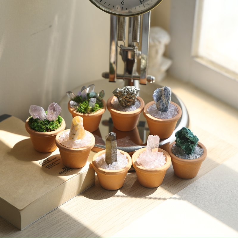 天然水晶原石陶盆 - 摆饰 - 水晶 