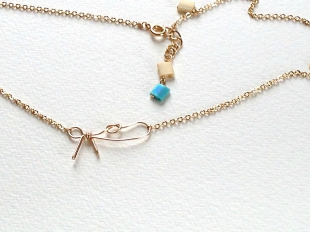 蝴蝶结项链 ribbon（necklace） - 项链 - 其他金属 金色