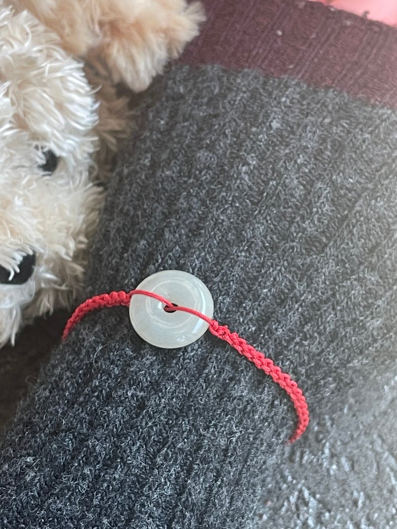 定制商品平安扣翡翠手环缅甸玉 无优化 天然A货翡翠 底质细致冰亮 - 手链/手环 - 玉石 