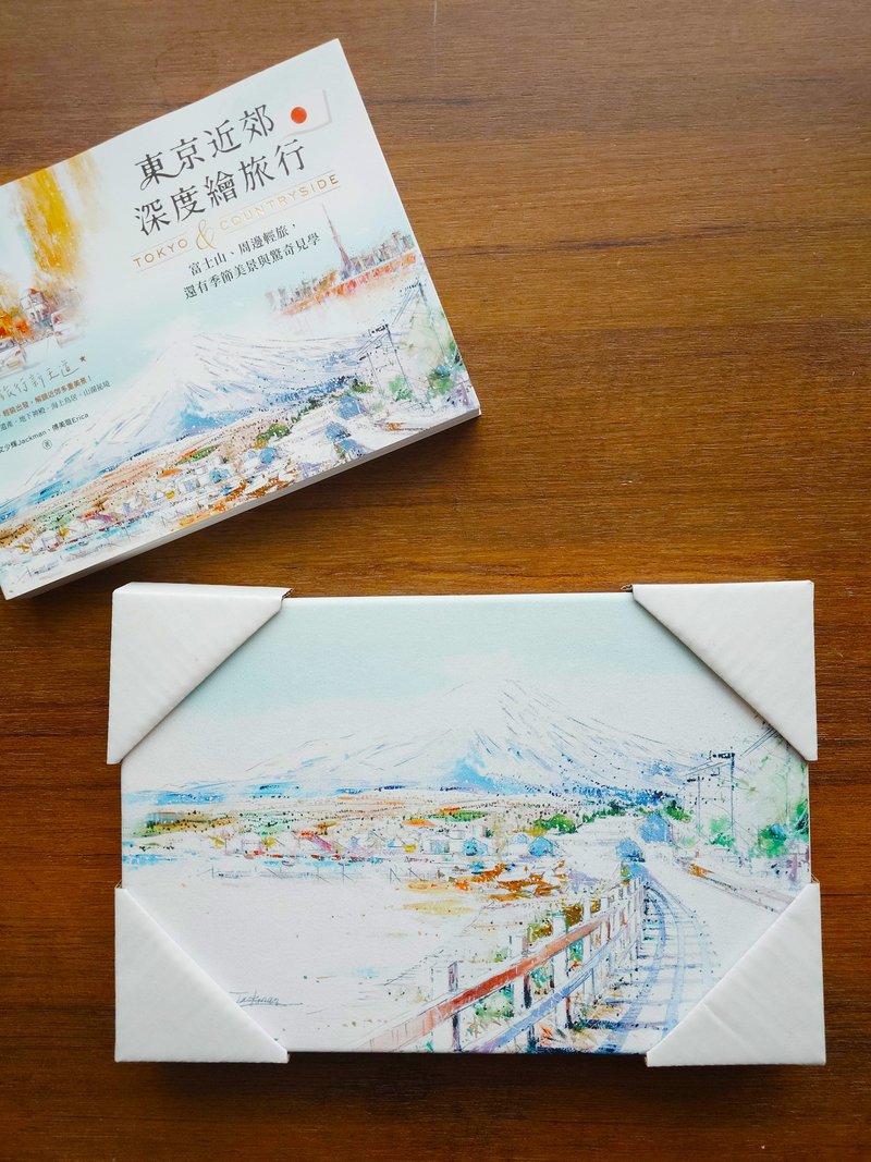 一次过收藏5个日本绘旅行无框画20X30cm - 海报/装饰画/版画 - 木头 白色