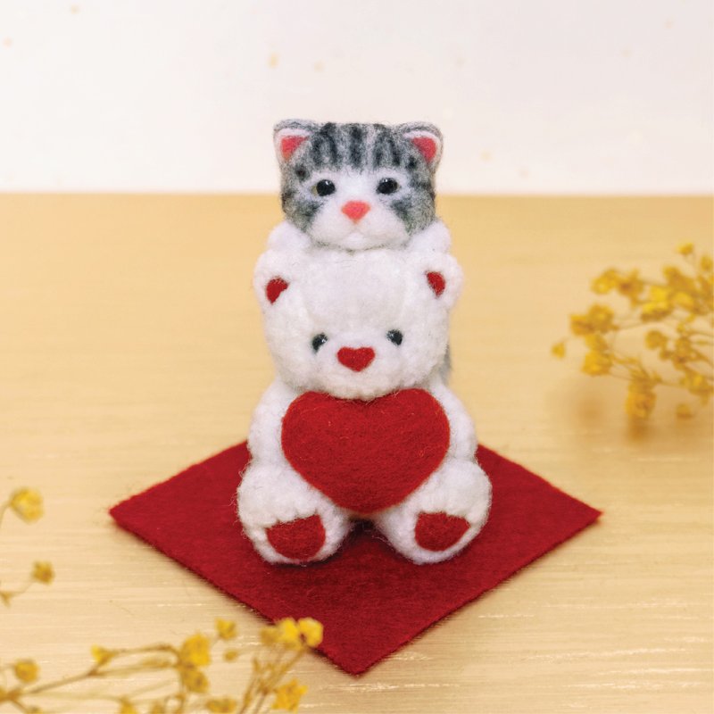 抱抱泰迪熊 - 摆饰 - 羊毛 红色