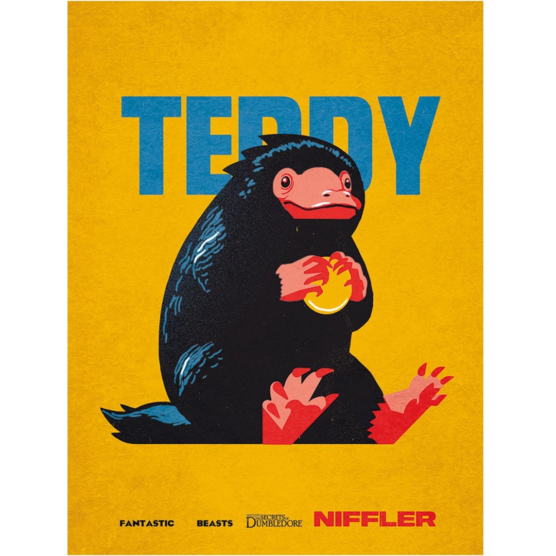 【怪兽与邓不利多的秘密】Teddy 可爱玻璃兽泰迪 30*40无框画 - 海报/装饰画/版画 - 其他材质 多色