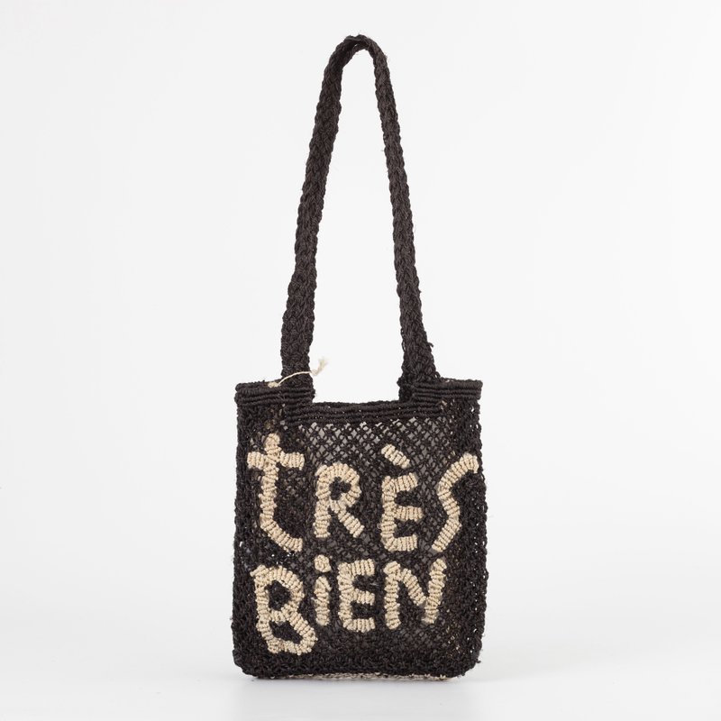 【The Jacksons】Tres Bien 编织包-Cara-黑 - 侧背包/斜挎包 - 棉．麻 黑色