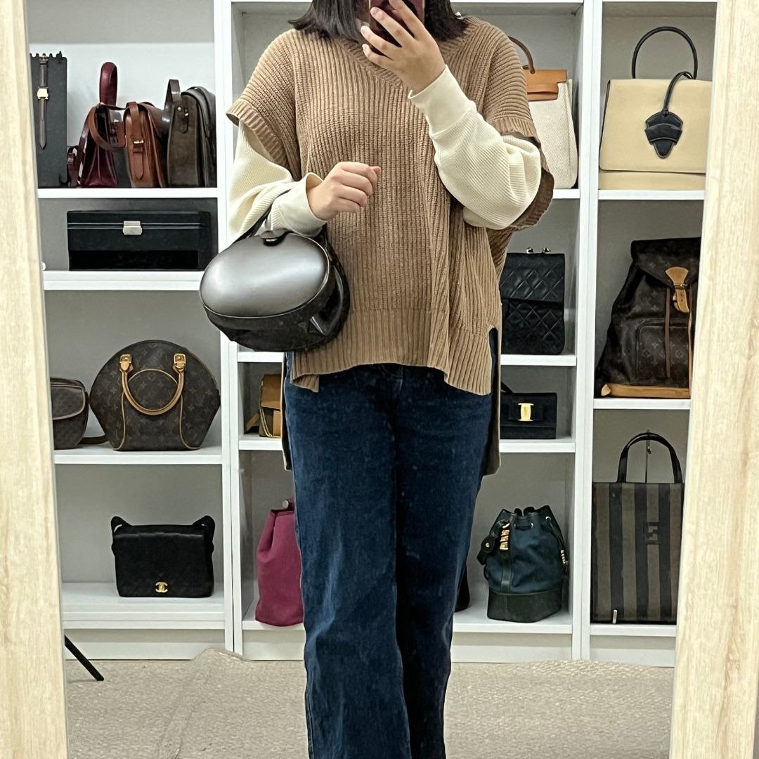 LOEWE 复古 Logo 牛皮圆形手提包 棕色 - 01491 - 手提包/手提袋 - 真皮 咖啡色