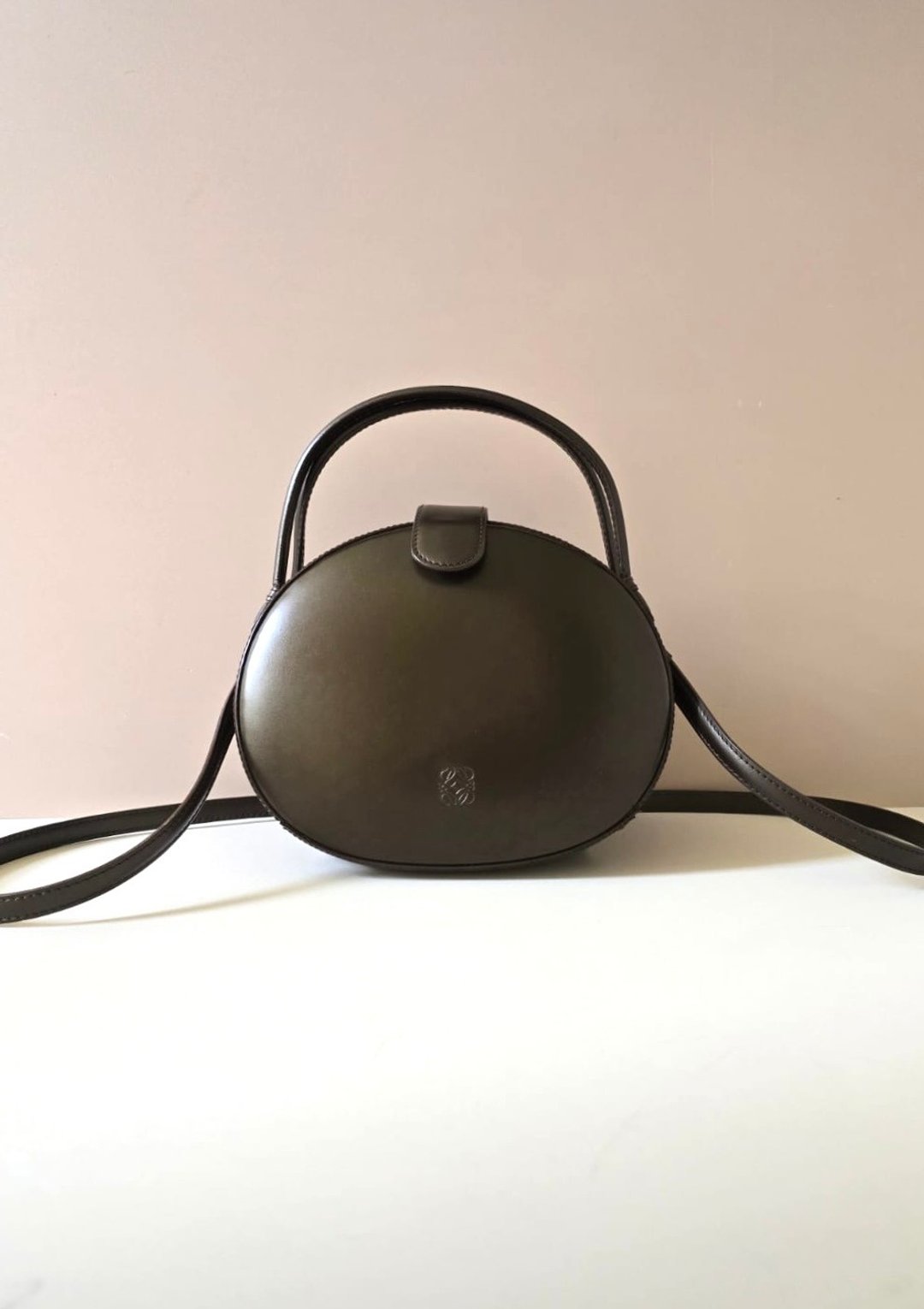 绝版中古 Loewe博物馆蛋蛋包 侧背包 斜背包 皮革包 单肩包 二手 - 侧背包/斜挎包 - 真皮 咖啡色