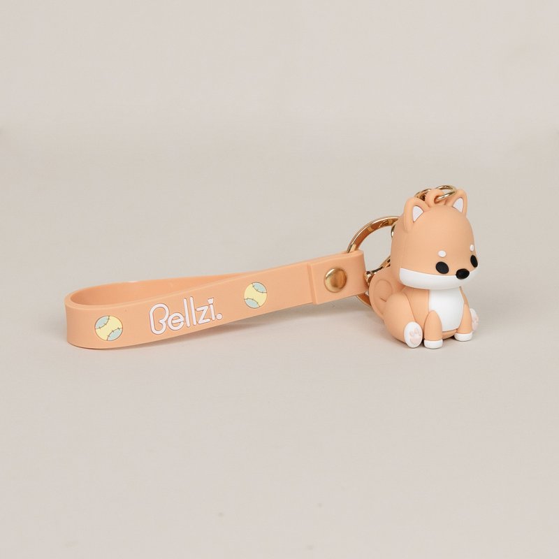 Bellzi | Shibi Figure Keychain 柴犬立体公仔吊饰 - 钥匙链/钥匙包 - 硅胶 橘色