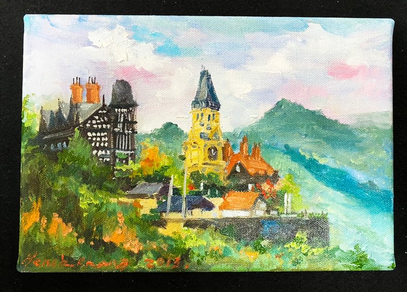 风景油画-清境农场小瑞士 - 海报/装饰画/版画 - 棉．麻 绿色