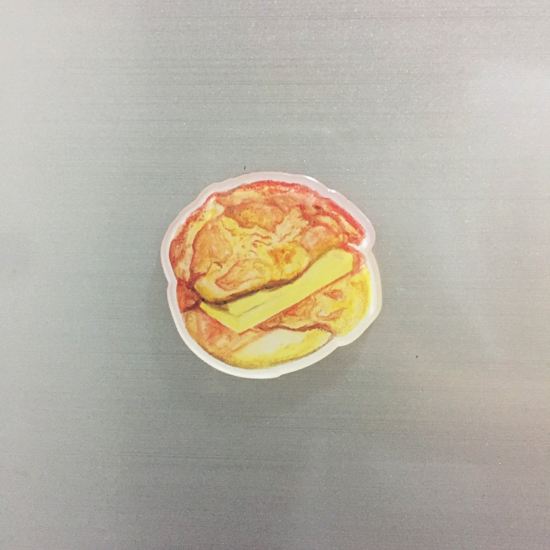 香港美食－菠萝油磁石贴 冰箱贴 - 冰箱贴/磁贴 - 压克力 
