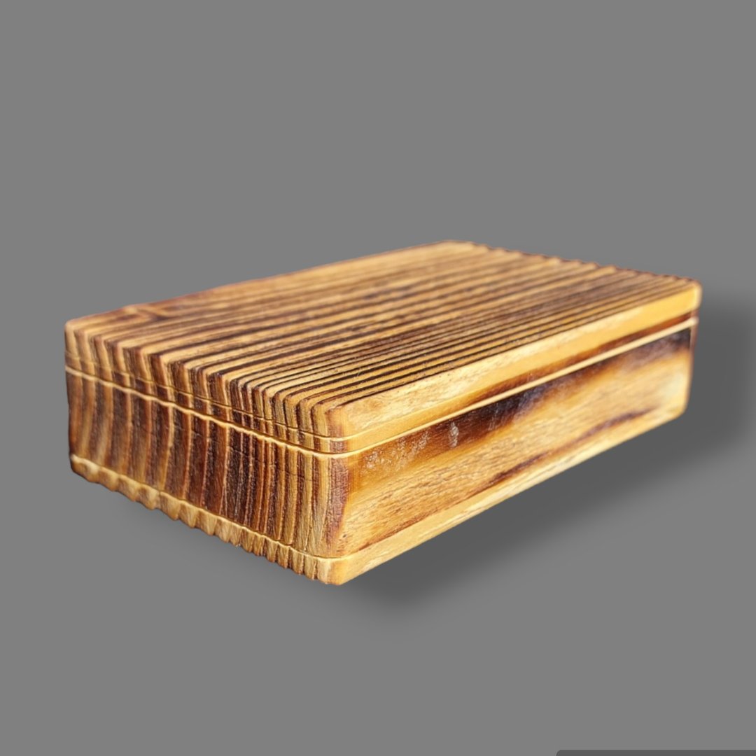 Small pine wood trinket box. Cigarette case. Business card case - 其他 - 木头 咖啡色