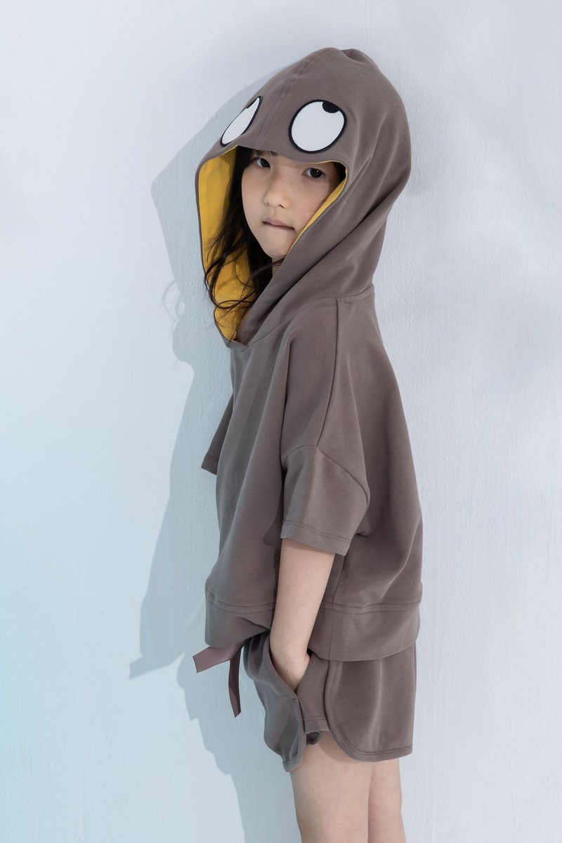 就是爱翻白眼系列帽T(卡其) - 童装上衣 - 棉．麻 