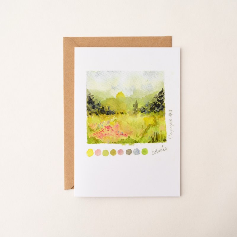 水彩风景手绘卡 万用卡 生日卡片 感谢卡 艺术卡 贺卡 大自然 - 卡片/明信片 - 纸 多色