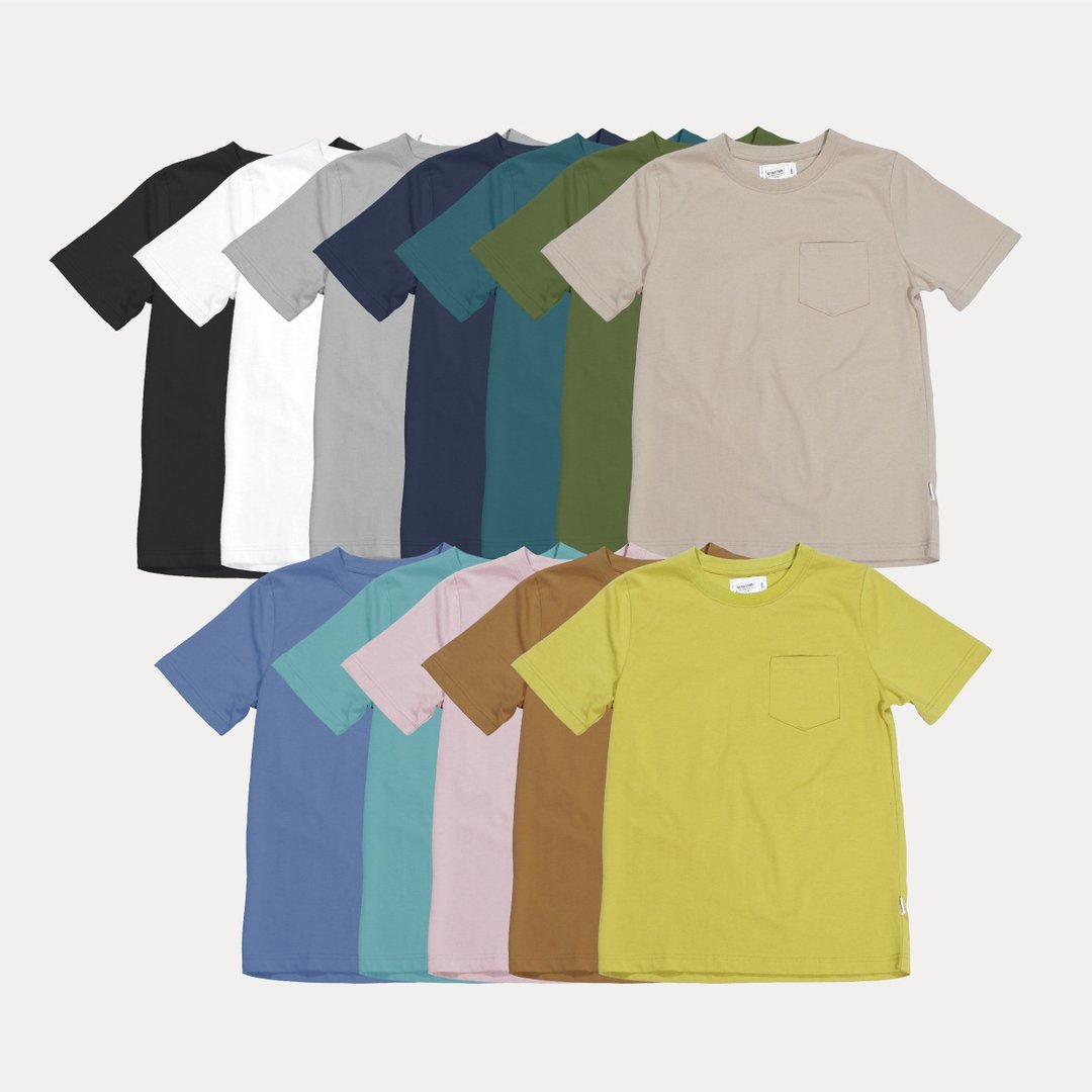 2020新色上架 加厚纯棉口袋 Tee /中性T恤/简约风格/搭配良品/素T - 男装上衣/T 恤 - 其他材质 多色