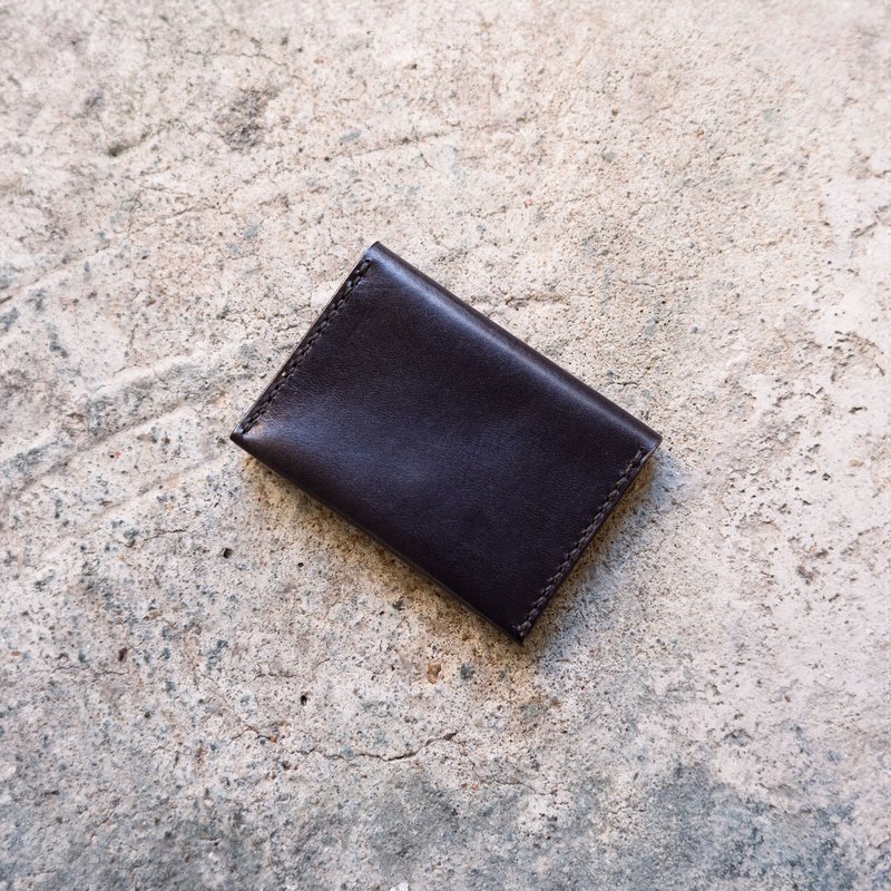 对折纽扣四卡位卡片套 | 手缝皮革材料包 | BSP136 - 皮件 - 真皮 橘色