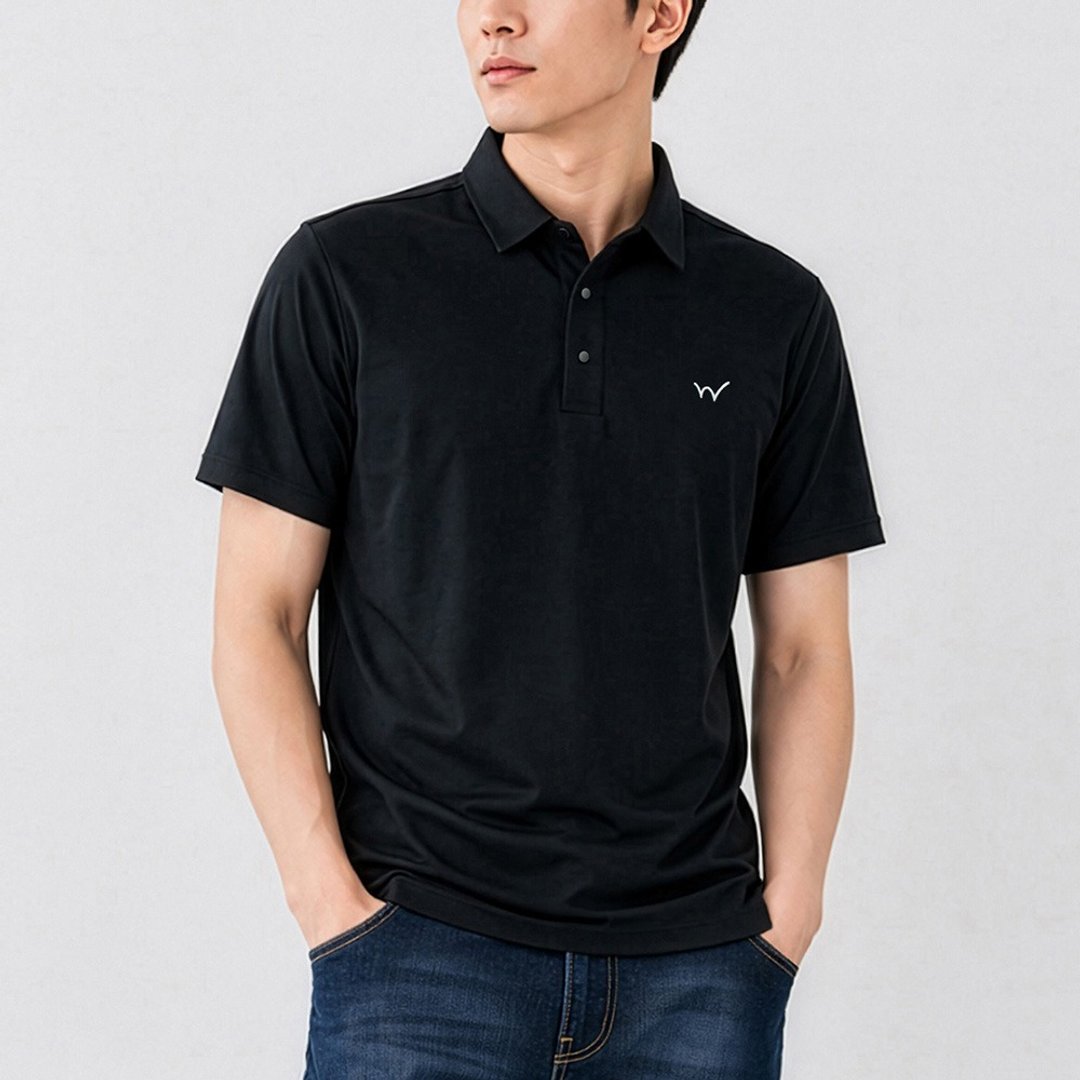 EDWIN 男装 PK 凉感短袖 POLO 衫 (黑色) #上衣#短袖#POLO 衫#凉感 - 男装衬衫 - 棉 黑色