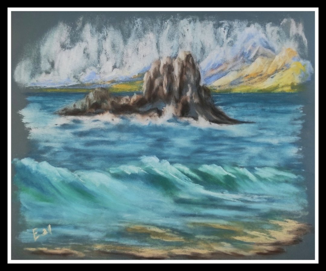 粉彩画大海风景原创手工绘画印象派现代艺术 - 墙贴/壁贴 - 其他材质 多色