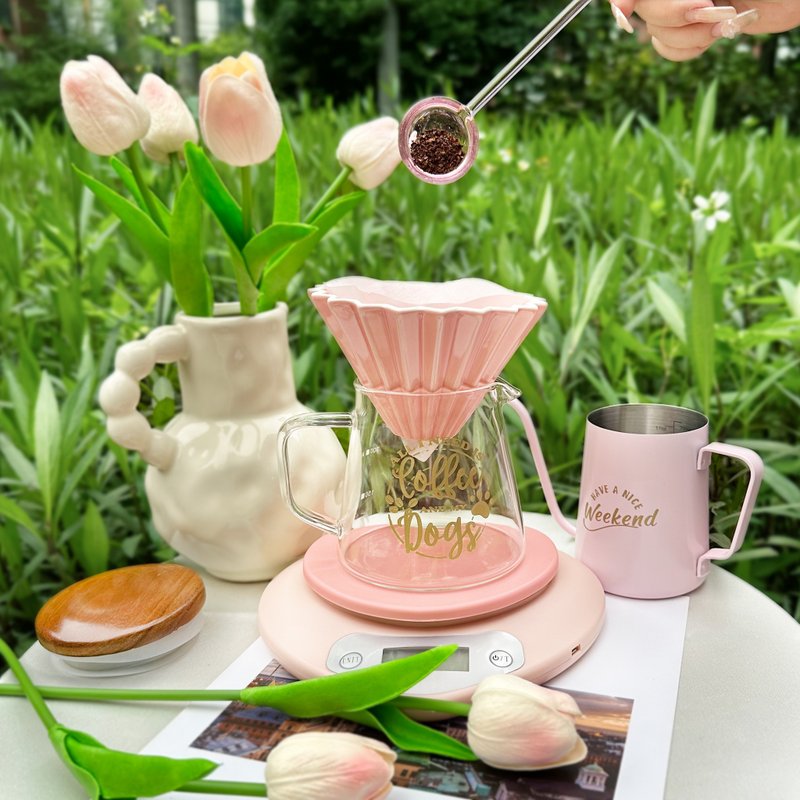 咖啡套装|粉色浪漫 生日礼物 定制化礼物 刻字礼物 特色商务送礼 - 咖啡壶/周边 - 玻璃 