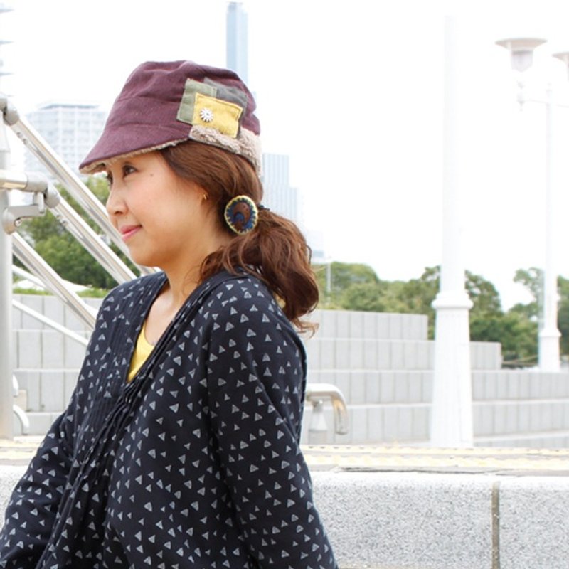 ☆ Hammock ☆ 彡 work cap with bores - 帽子 - 棉．麻 咖啡色