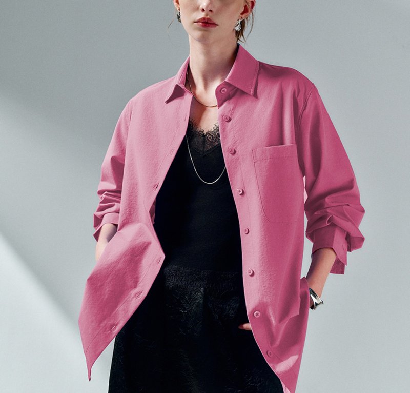 【多巴胺多色】法式簡約/叠穿不易皱/长袖衬衫 - 女装衬衫 - 其他材质 多色