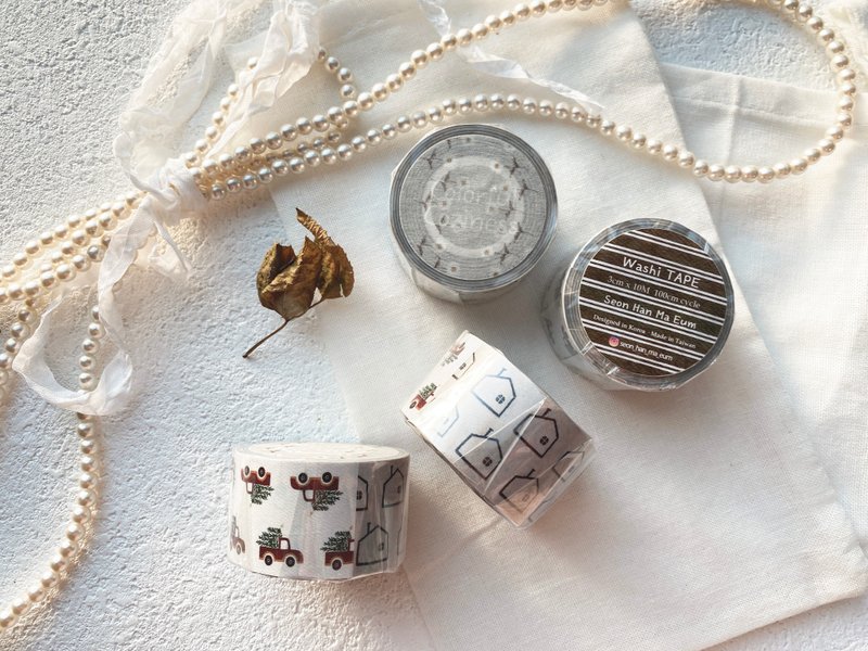 缤纷温暖｜3cm x 10M 带离型纸和纸胶带 - 纸胶带 - 纸 多色