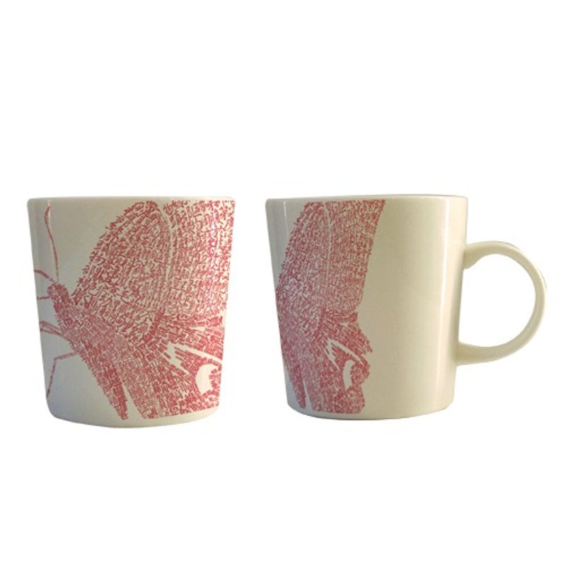 字得其乐系列－单色杯 ~ 【宽尾凤蝶】 - 咖啡杯/马克杯 - 纸 粉红色