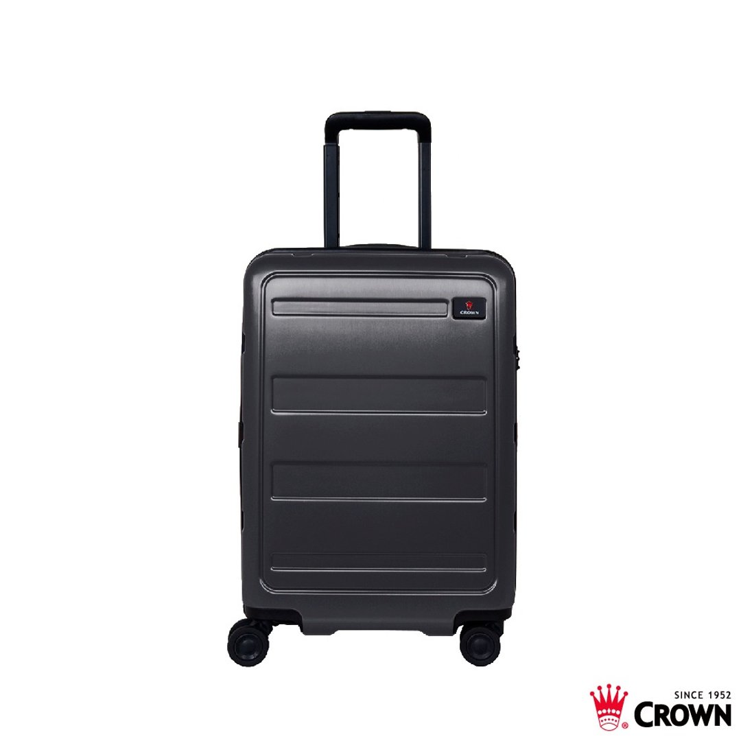 【CROWN】防盗拉链 21寸 登机箱  珠光铁灰雾面 - 行李箱/行李箱保护套 - 塑料 黑色