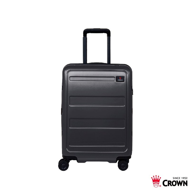【CROWN】防盗拉链 21寸 登机箱  珠光铁灰雾面 - 行李箱/行李箱保护套 - 塑料 黑色