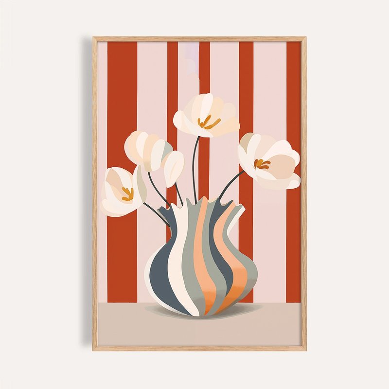 条纹与花 Striped Harmony / 现代风格静物挂画 - 海报/装饰画/版画 - 纸 