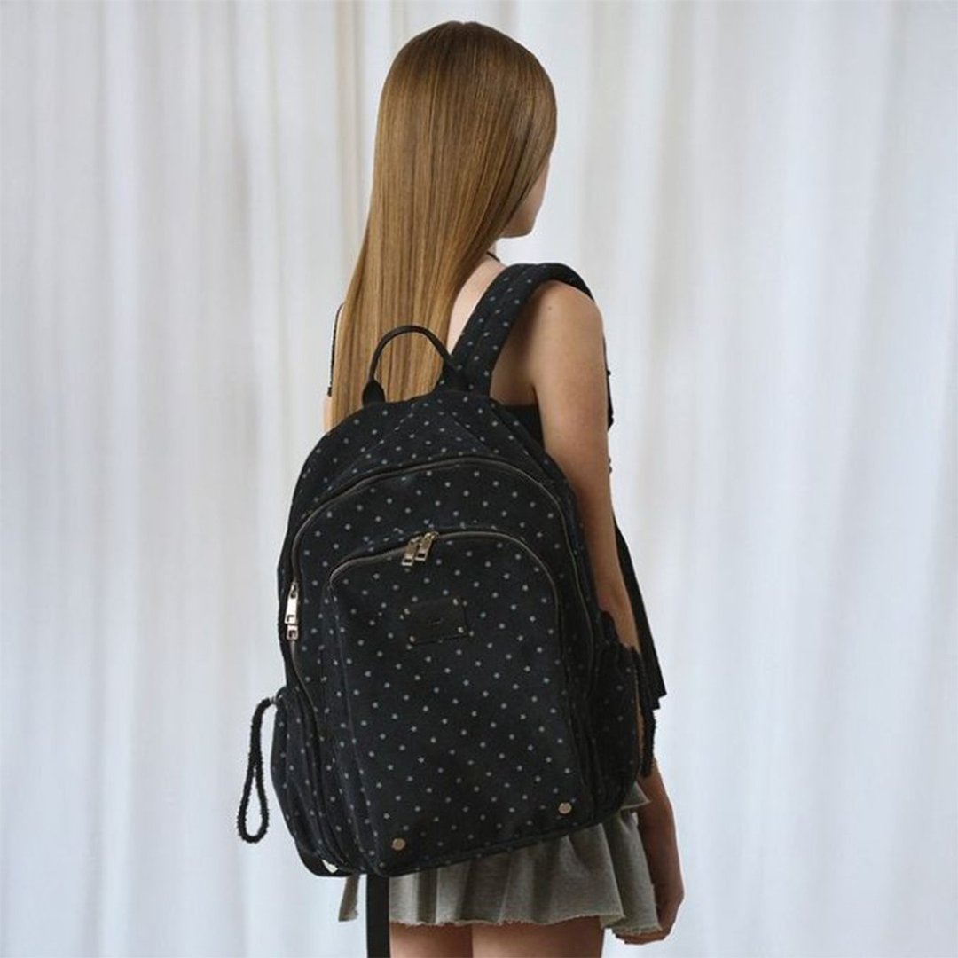 韓國製 MUR Lover Daily Backpack 背包 (black star) - 侧背包/斜挎包 - 环保材料 