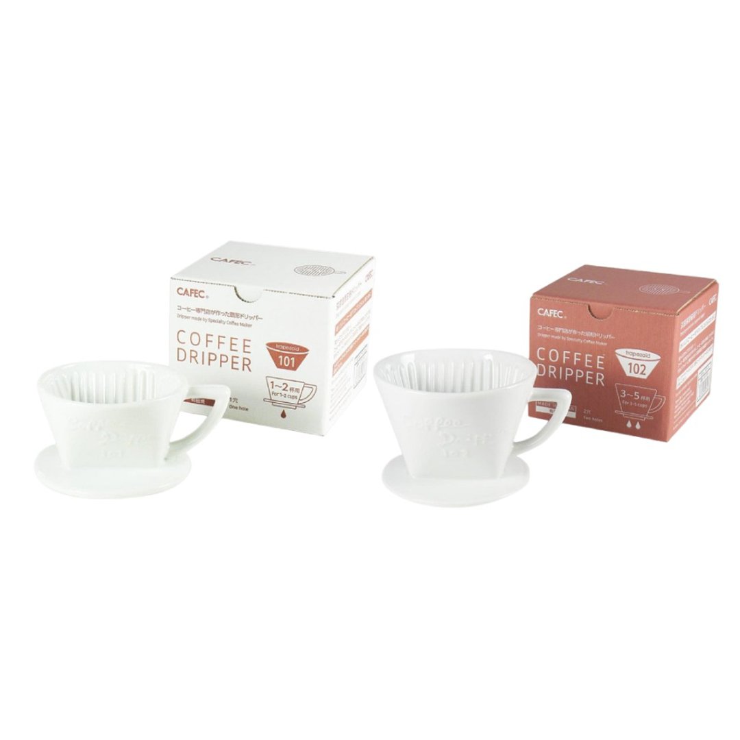 日本CAFEC 扇形陶瓷滤杯-白色 / 共2款 - 咖啡壶/周边 - 瓷 白色