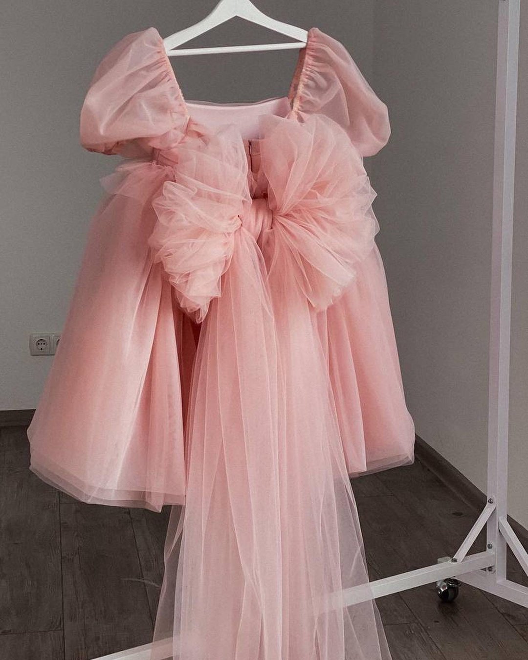 Blush pink tulle dress for baby girl. First birthday dress. - 童装礼服/连衣裙 - 其他材质 