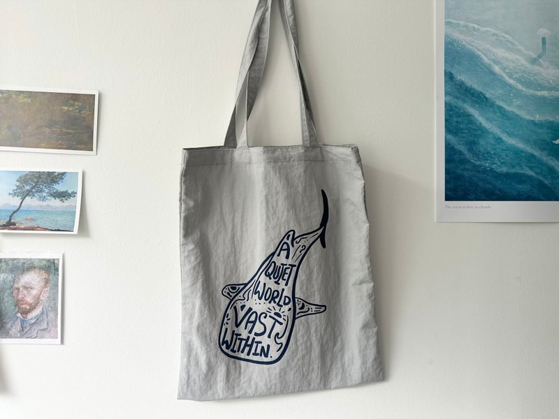鲸鲨・夏日必备防泼水托特包Tote Bag - 手提包/手提袋 - 尼龙 灰色