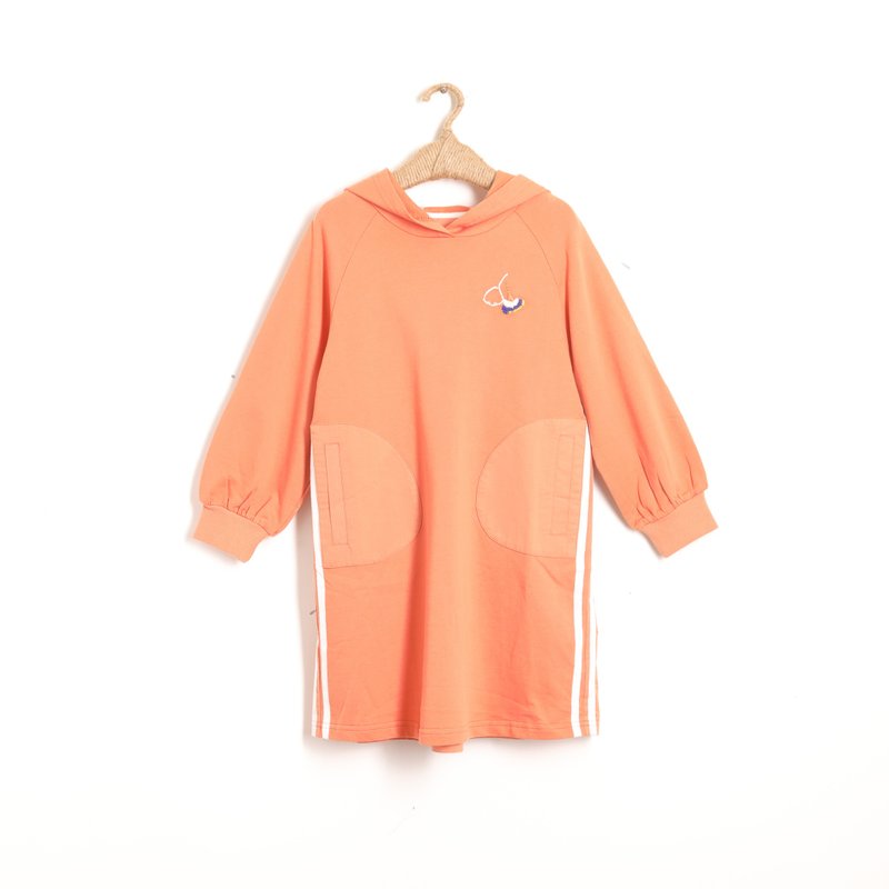 BIR童装 | 帽T连身裙 (橘/黄) - 童装裙 - 棉．麻 多色