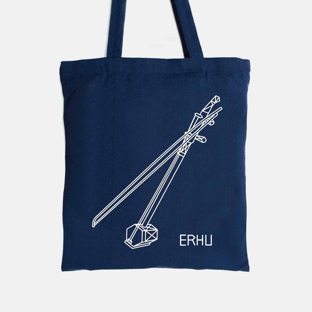 WD 乐器风格手提袋-二胡 经典/夜光 - 手提包/手提袋 - 棉 黑色
