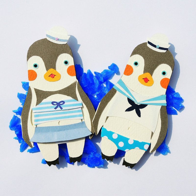 夏限定！【PORORI CARD】PENGIN Boy - 卡片/明信片 - 纸 蓝色