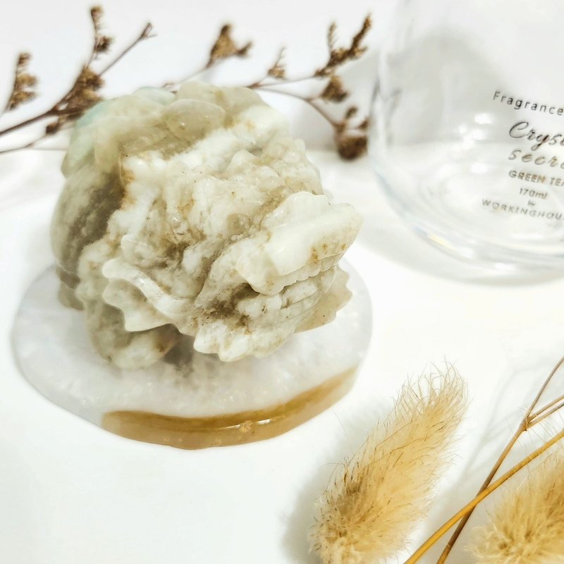 背蝴蝶结雅蓝纹龙龟 - 摆饰 - 玉石 灰色