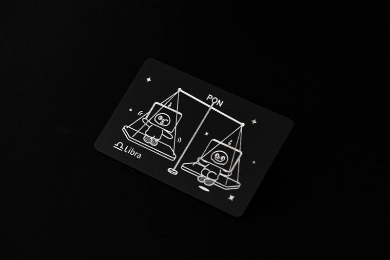 【星座系列】天秤座碰卡(赠钥匙圈) - 数码小物 - 塑料 黑色