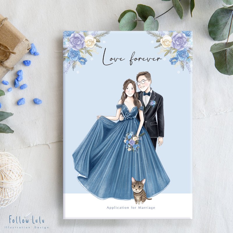 定制化结婚证书|结婚书约|似颜绘|花草设计 - 婚礼誓言书 - 纸 
