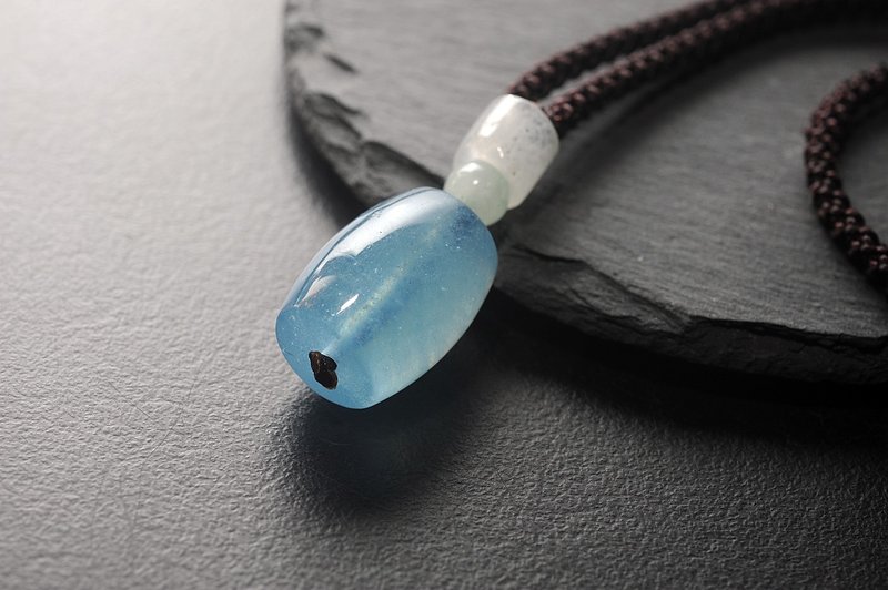 海蓝宝坠子 矿石/水晶/灵修/开运/招财/破煞/防小人 - 项链 - 半宝石 