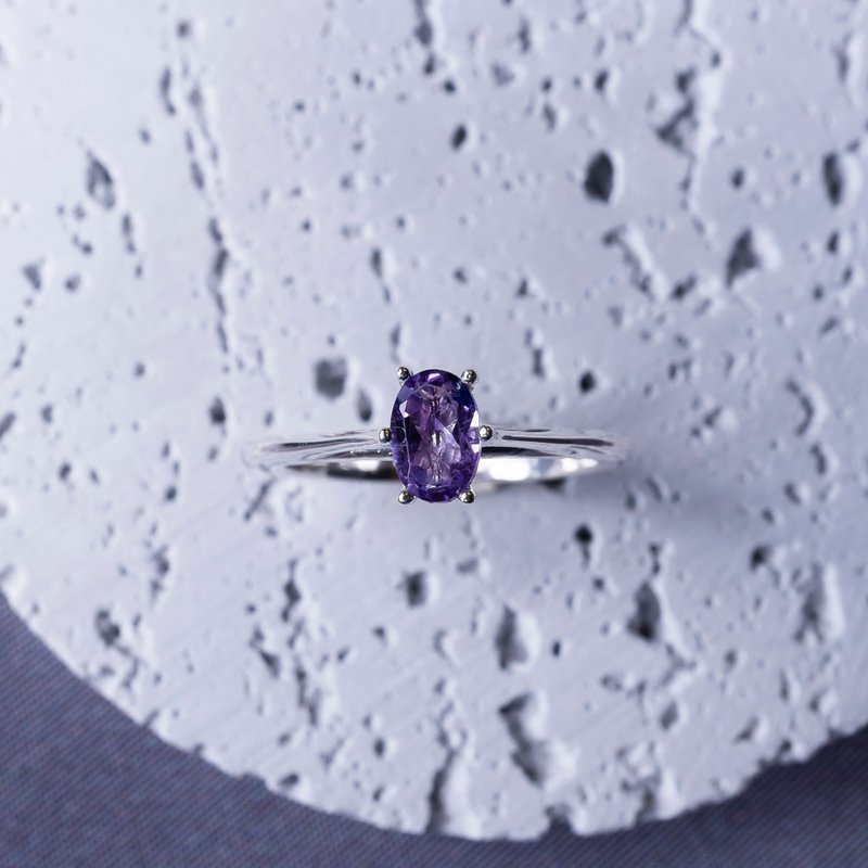 【紫水晶】锆石 纯银925 可电镀 【订制生产】S-046 - 戒指 - 其他金属 银色