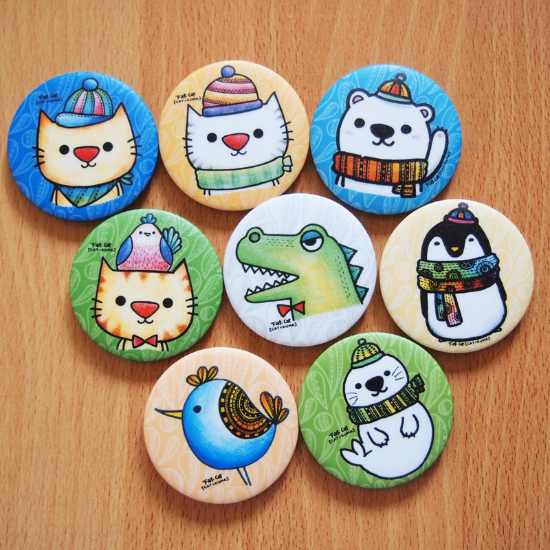 动物徽章 - 单入/3入组合/共8款 - 徽章/别针 - 塑料 多色