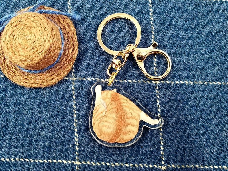 黄猫腿-透明双层压克力吊饰 钥匙圈 - 吊饰 - 压克力 