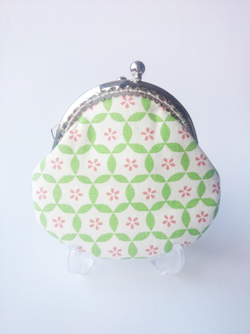 嘻嘻 ✿ 北欧风口金 口金包 / 零钱包 -- 绿色普普 - 零钱包 - 棉．麻 绿色