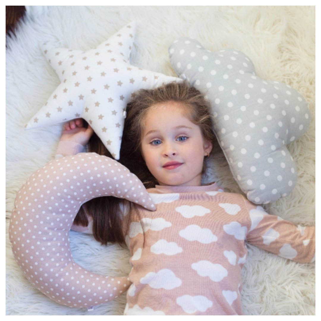 Pillow set Cloud Star Moon shaped pillow - Pastel nursery room decor - 满月礼盒 - 棉 