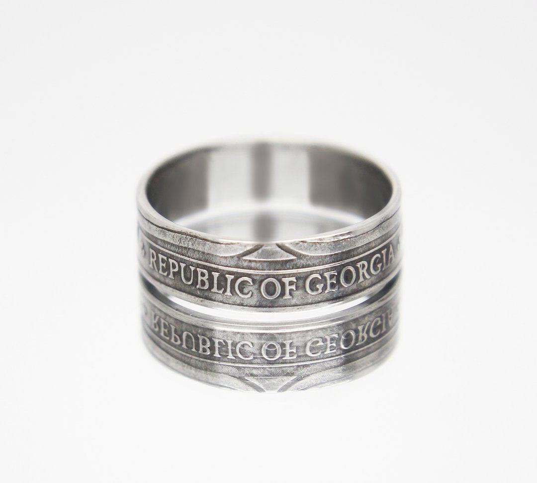 Georgia Coin Ring 10 tetri 1993 coin rings for men coin rings for women - 戒指 - 其他金属 