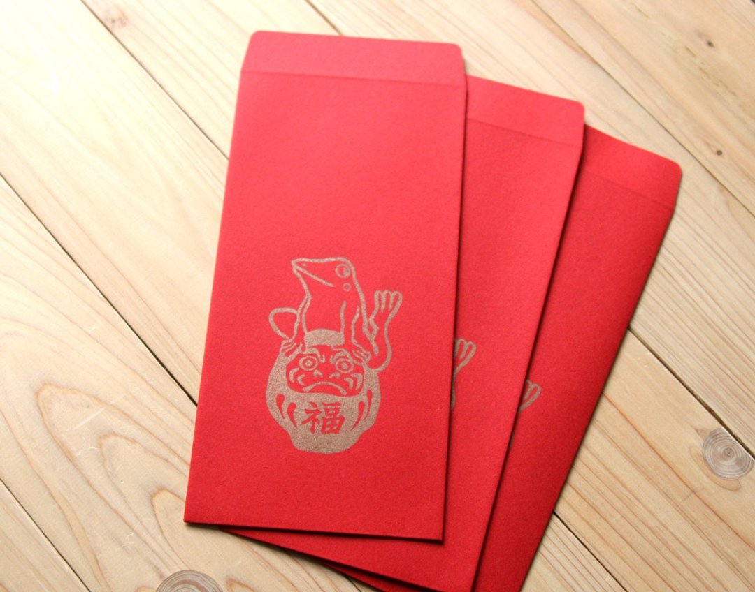 红包袋 青蛙与达摩 3入组 - 红包/春联 - 其他材质 红色