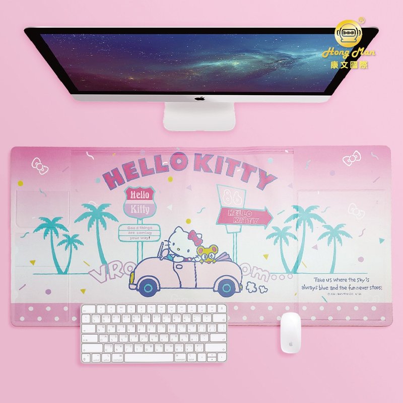 【Hong Man】三丽鸥 Hello Kitty 多功能皮革鼠标垫 KT 汽车旅行 - 其他书写用品 - 塑料 