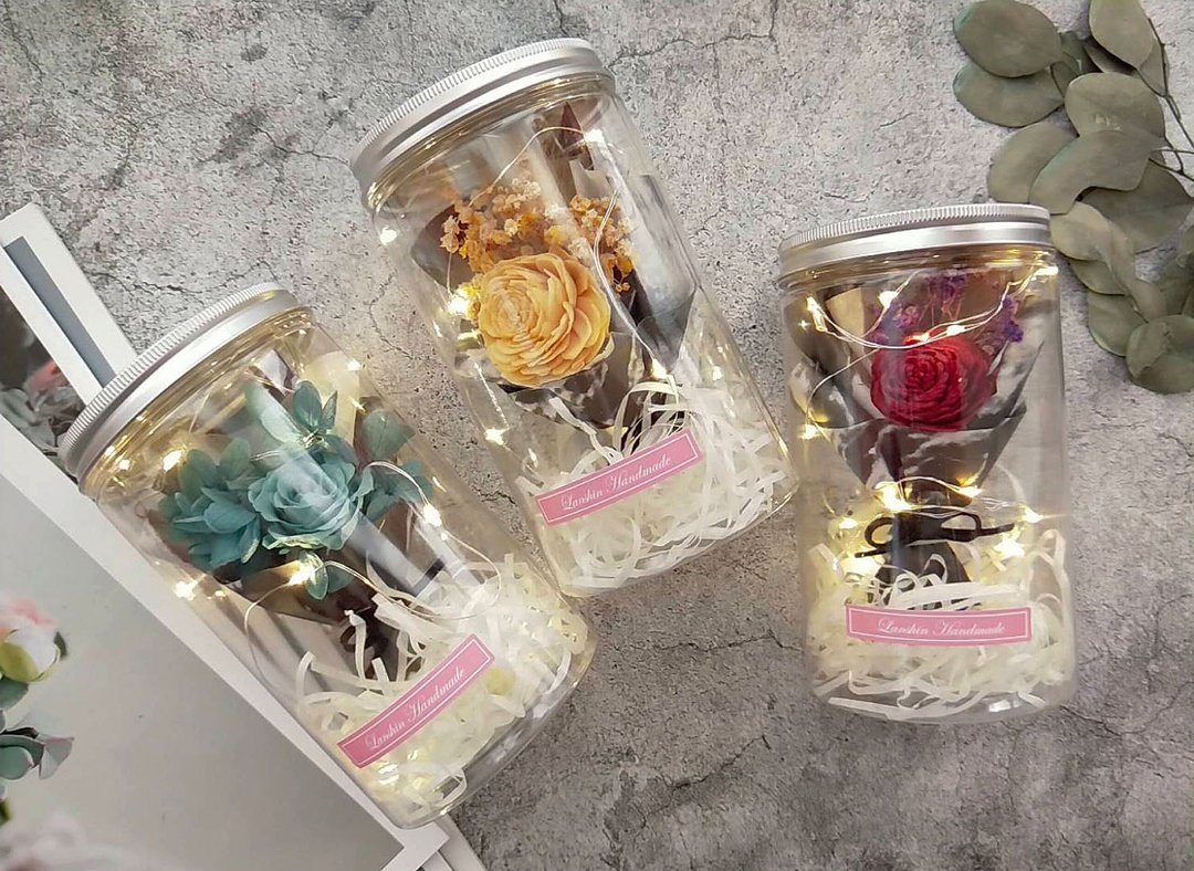 【蓝芯手作】大理石花罐・干燥花罐・毕业花束・生日礼物・开幕礼 - 干燥花/捧花 - 植物．花 多色